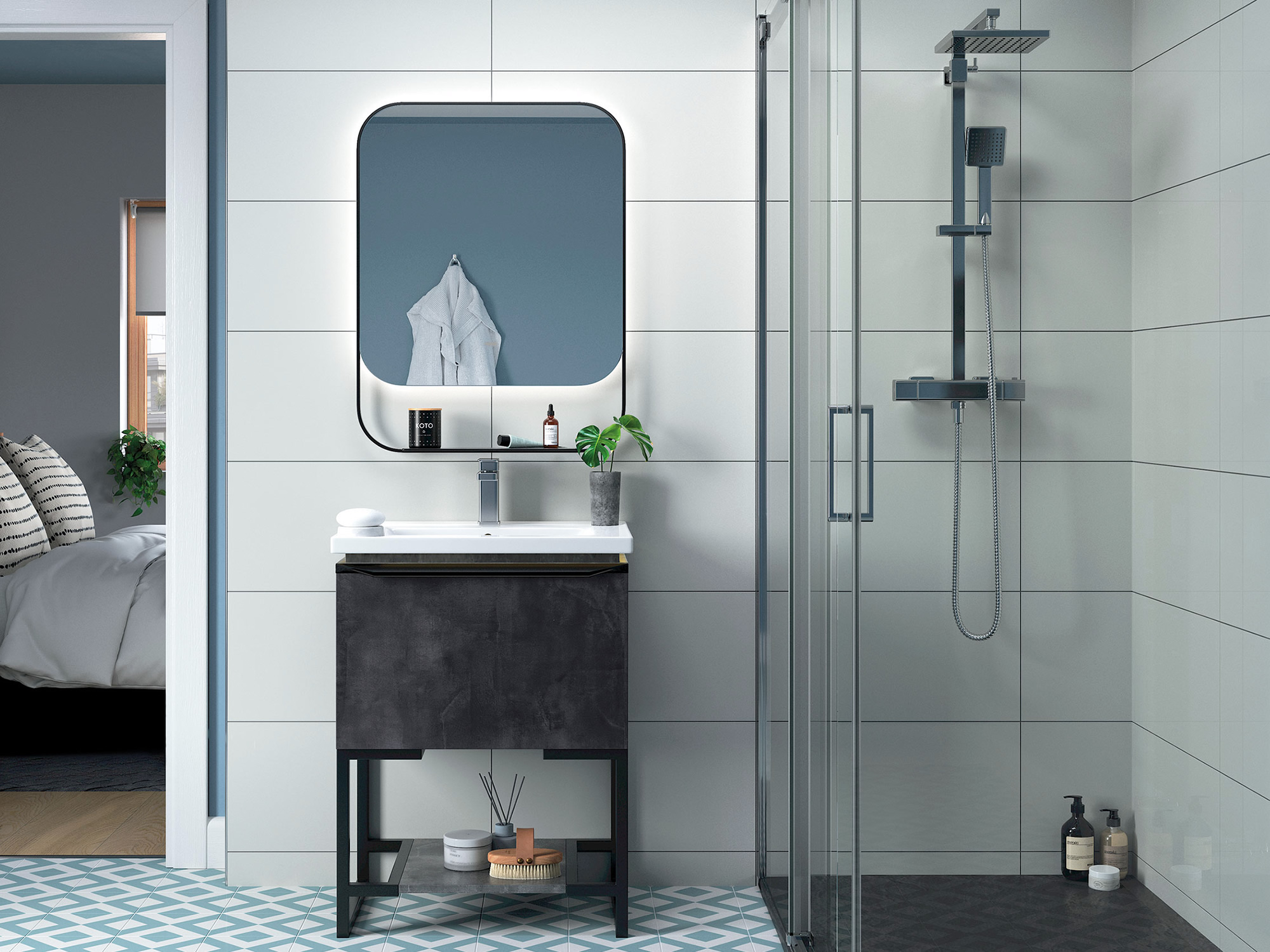 Design Esatto Indigo Blue Bathroom