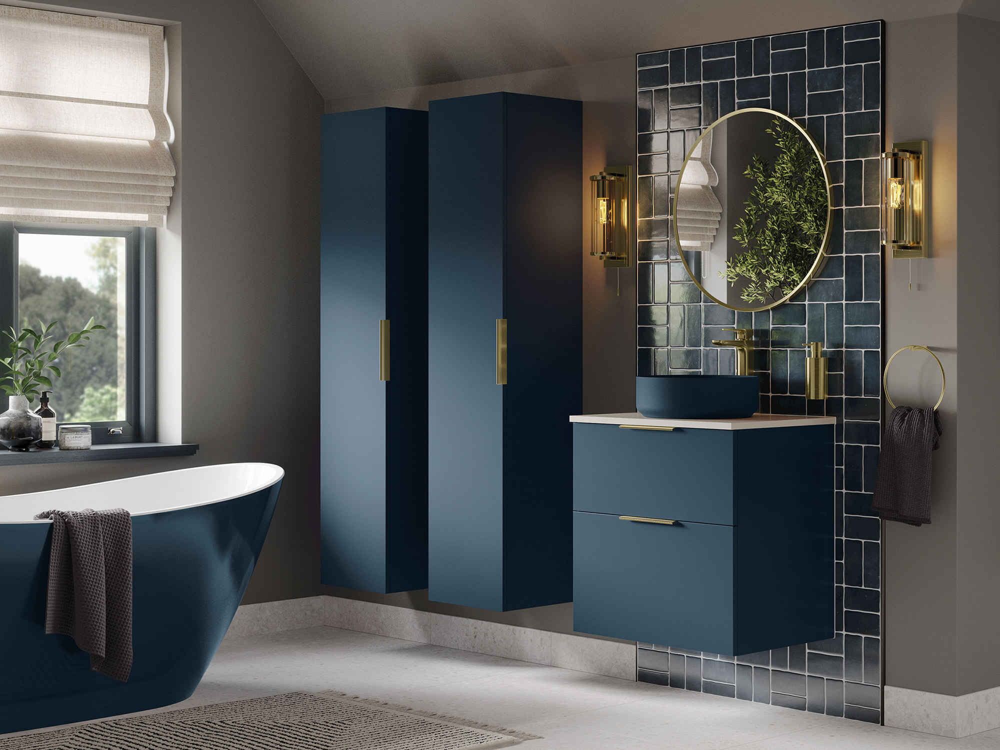 Statement Deep Blue Bathroom